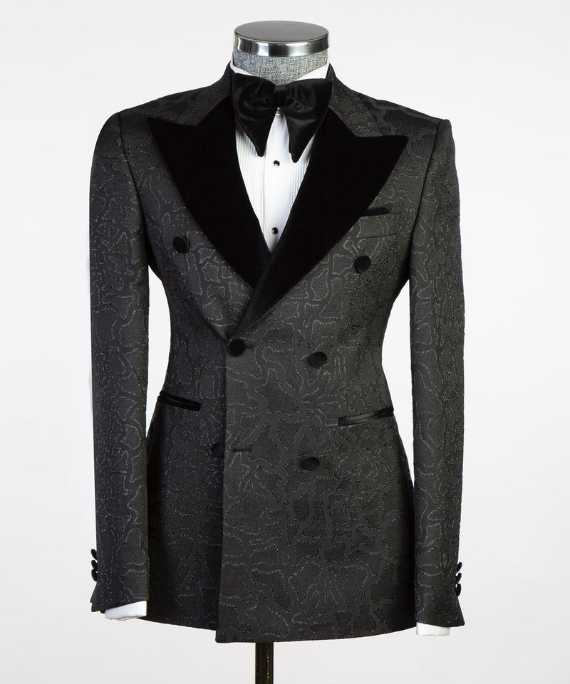 Mens Black Tuxedo With Design