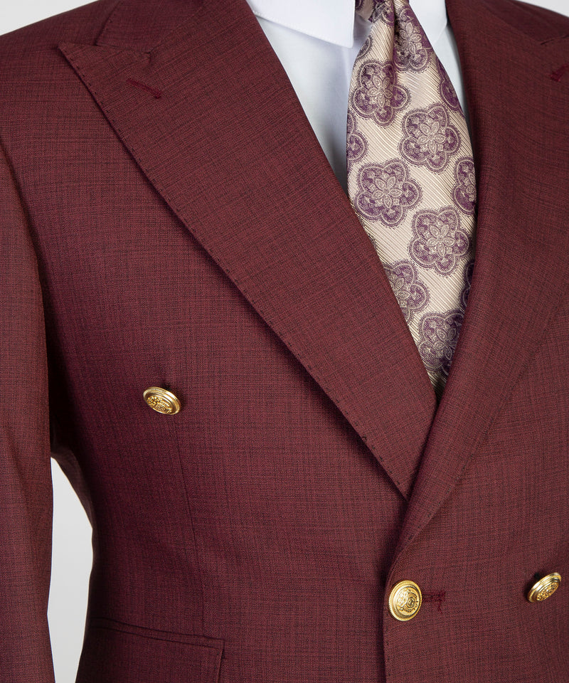 Mens Double Breasted Maroon Suit