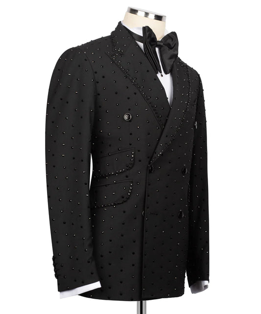 Handmade Midnight Rebel Studded Black Tuxedo