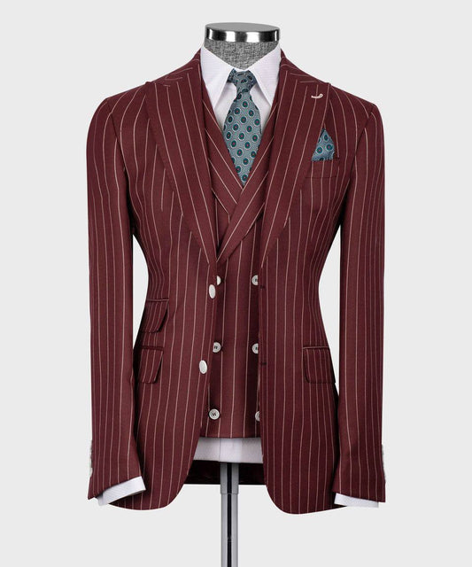 "Mocha Majesty" Pinstripe Suit