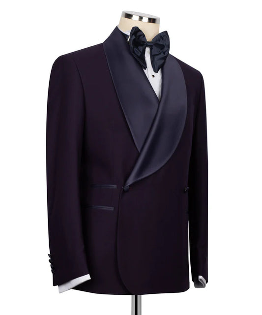 Smoking croisé violet foncé
