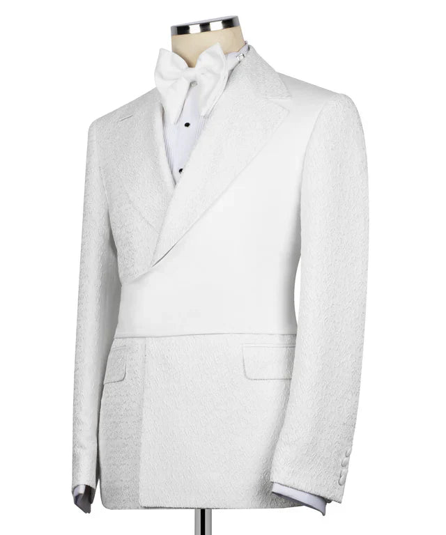White Double-Breasted Tuxedo – Pure Sophistication, Redefined