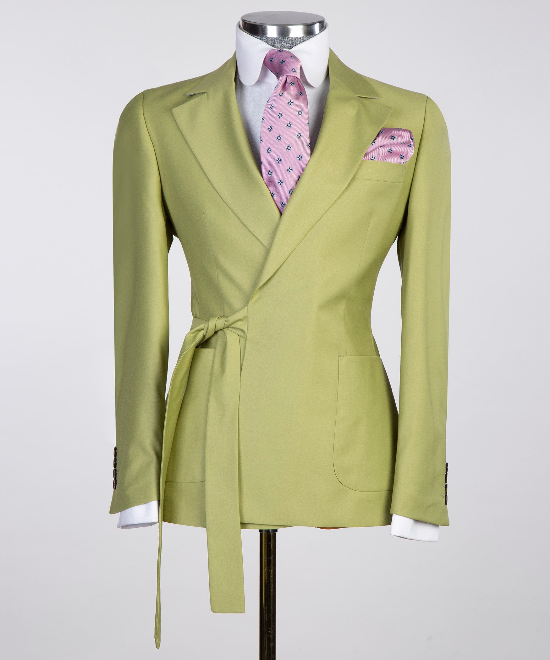 Olive Green Belted Suit