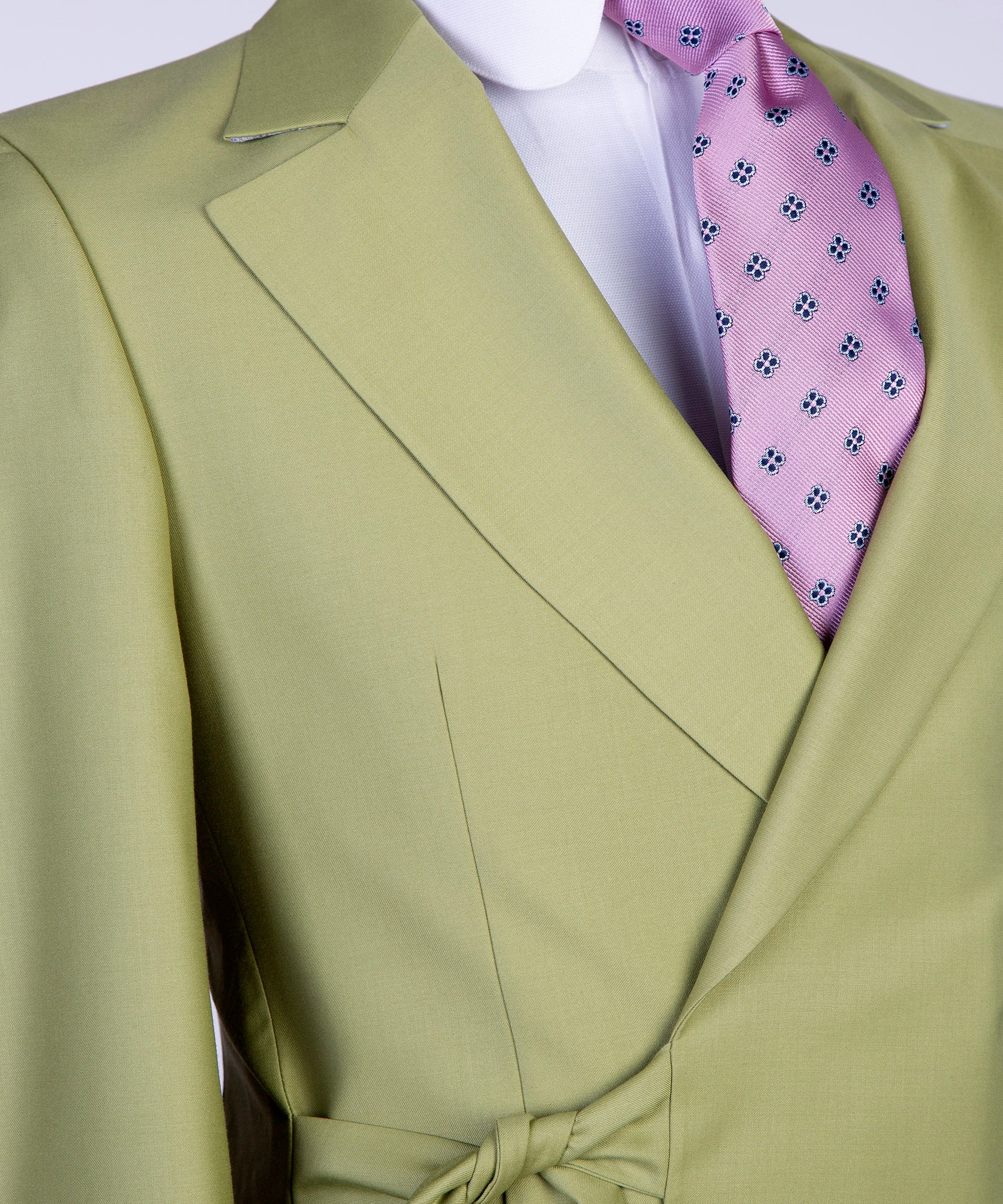 Olive Green Belted Suit