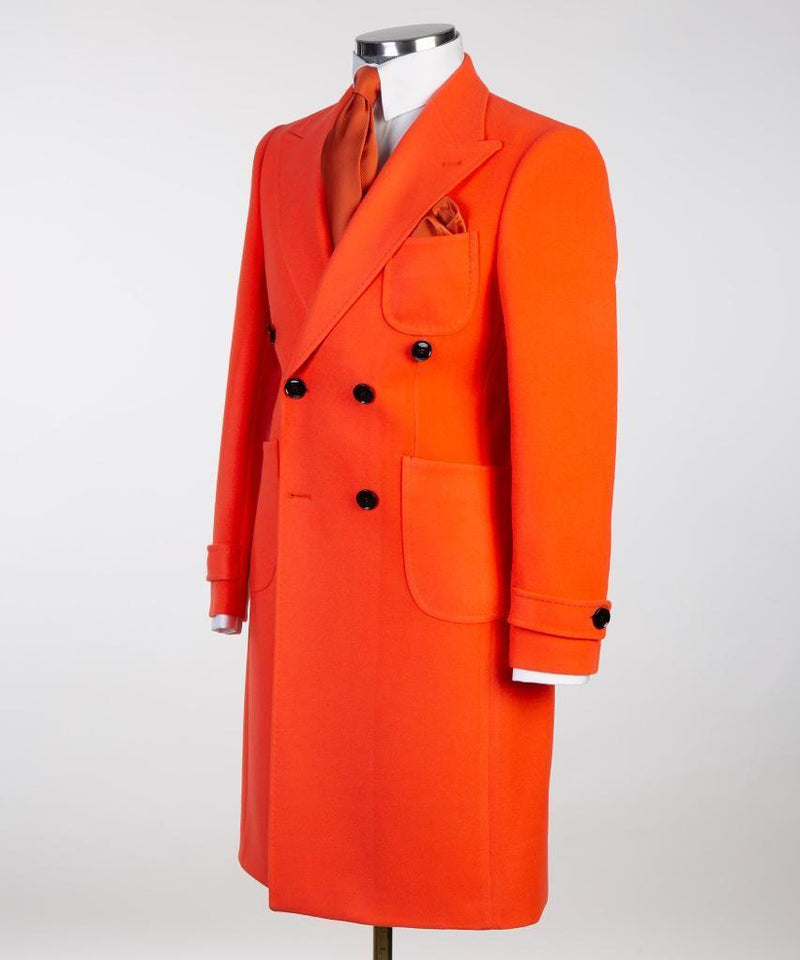 Double-Breasted Orange Coat