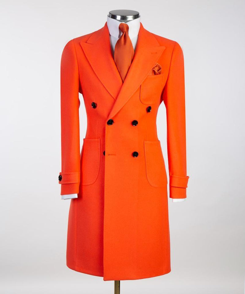 Double-Breasted Orange Coat