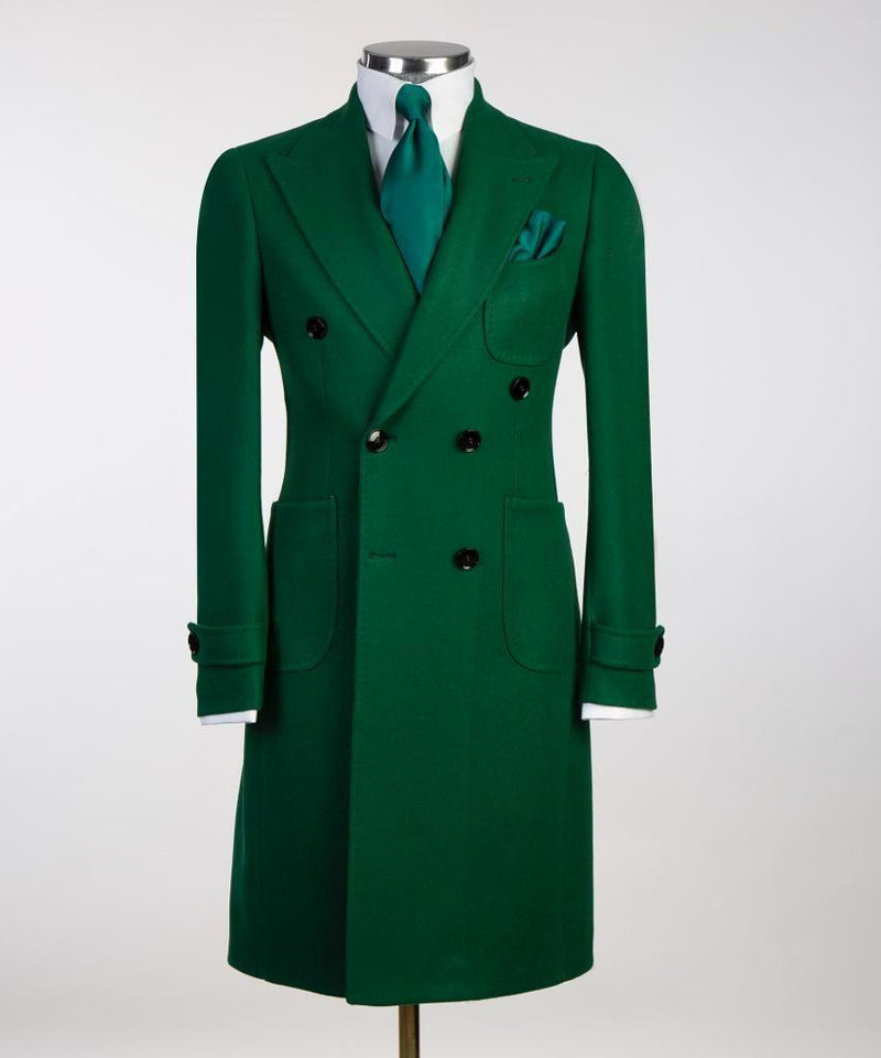 Double-Breasted Green Coat