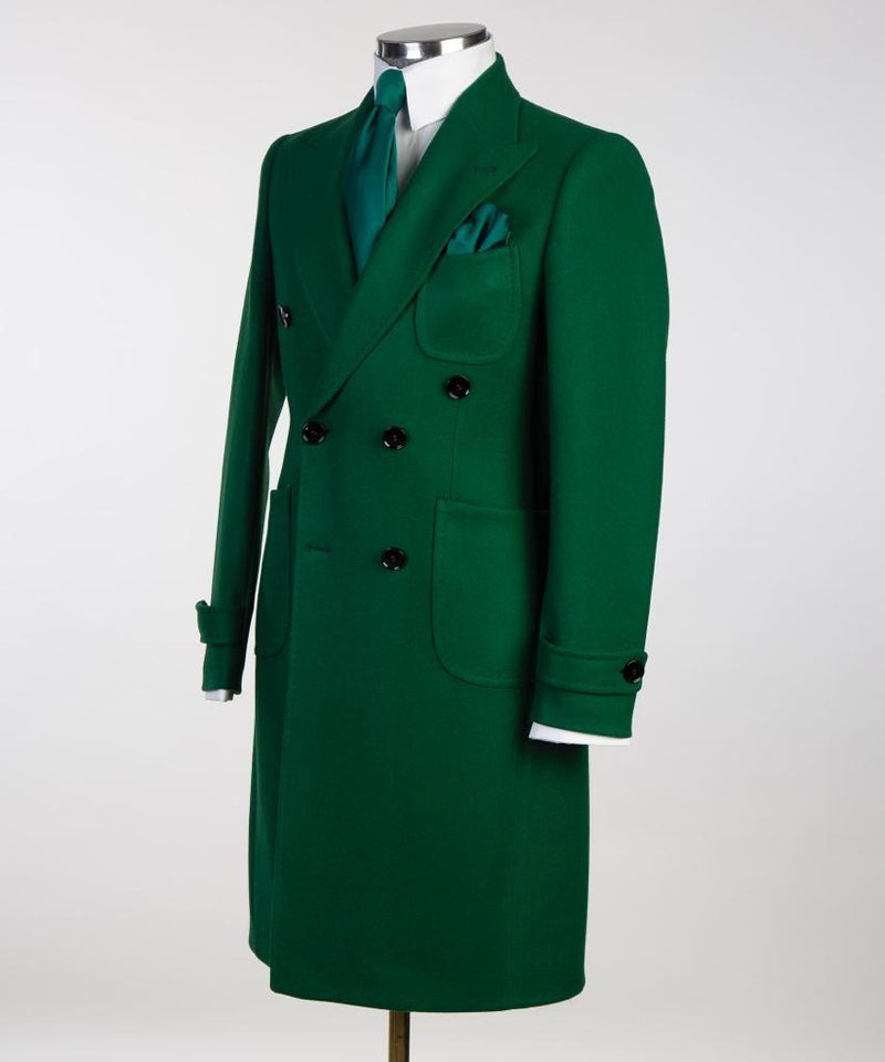 Double-Breasted Green Coat