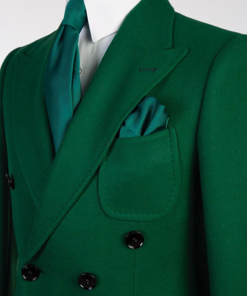 Double-Breasted Green Coat