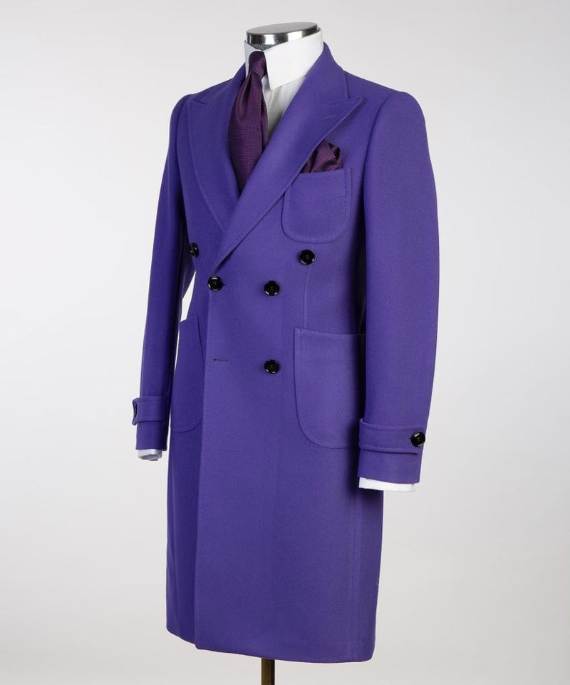 Double-Breasted Purple Coat