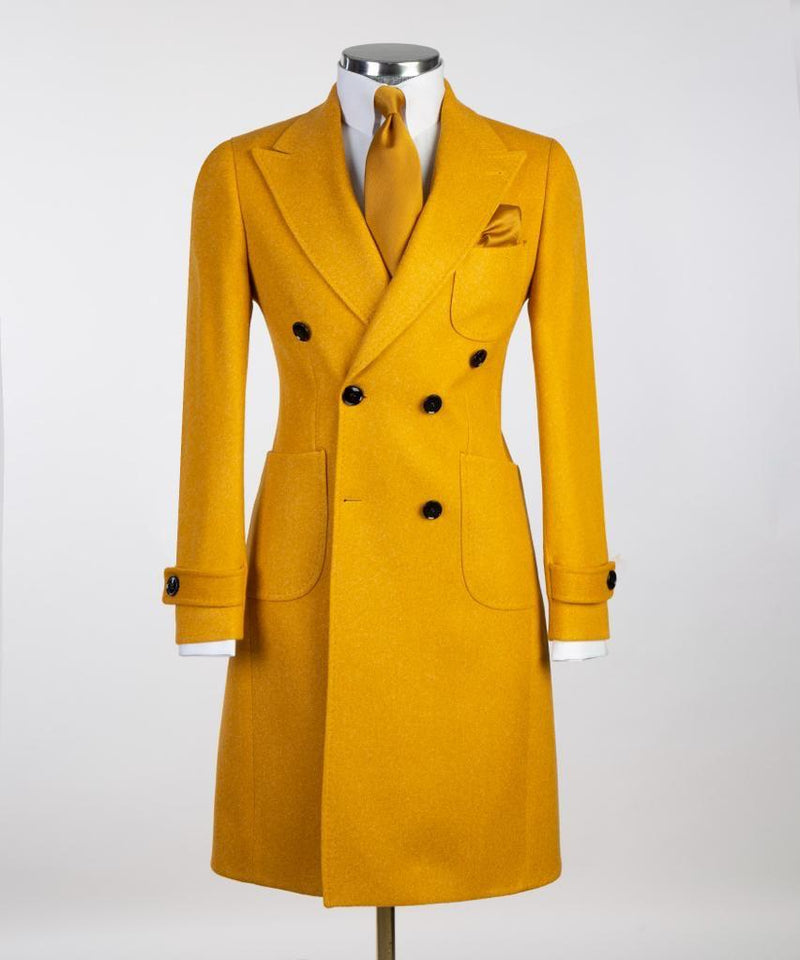 Double-Breasted Yellow Coat