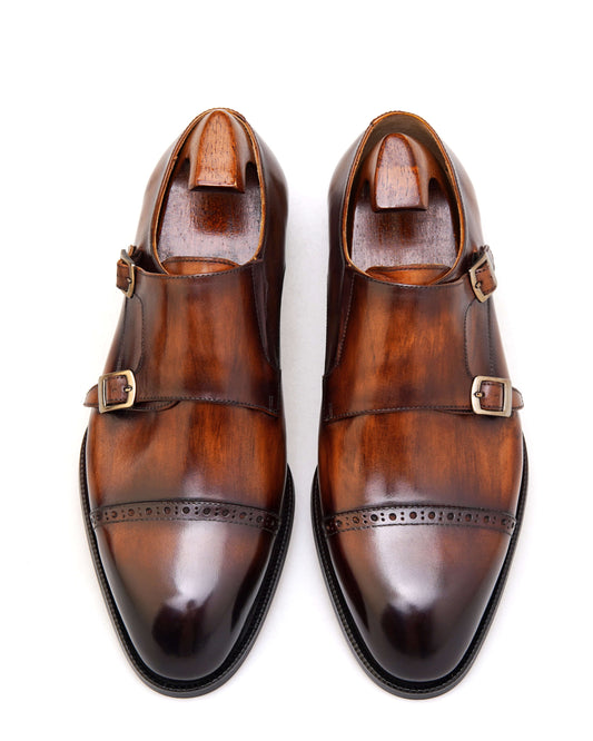 Regal Double Monk Brown Shoes