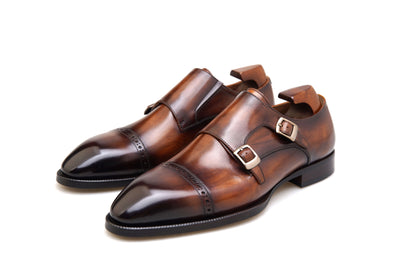Regal Double Monk Brown Shoes