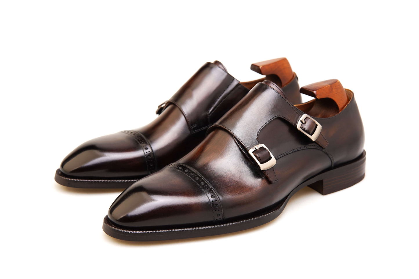 Regal Double Monk Chocolate Brown Shoes