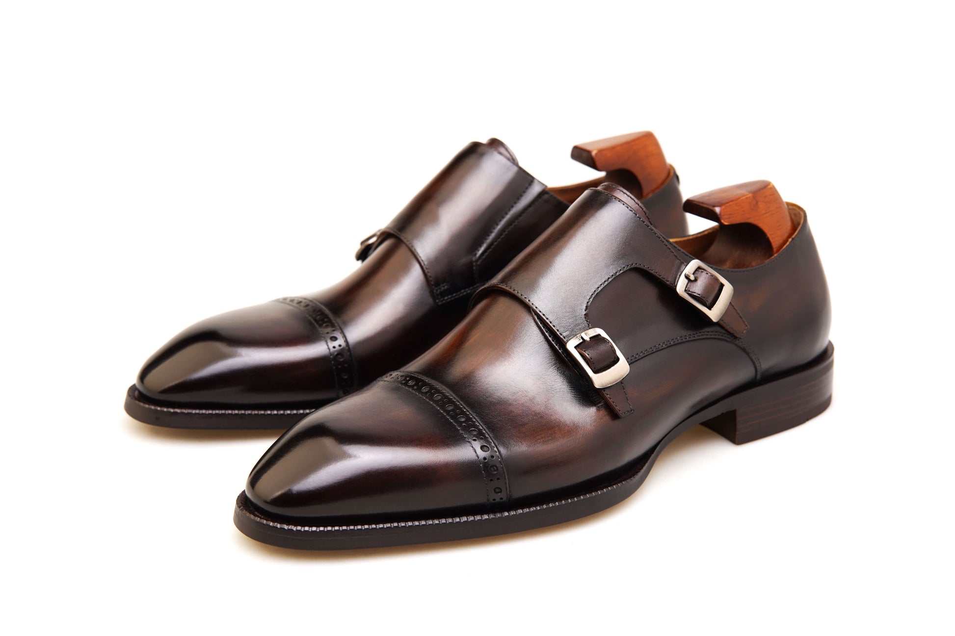 Regal Double Monk Chocolate Brown Shoes