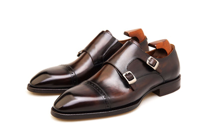 Regal Double Monk Chocolate Brown Shoes
