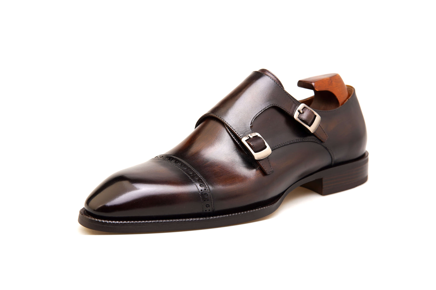 Regal Double Monk Chocolate Brown Shoes