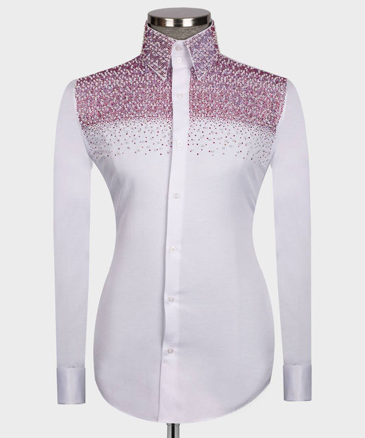 “Rose Radiance” White Luxury Shirt