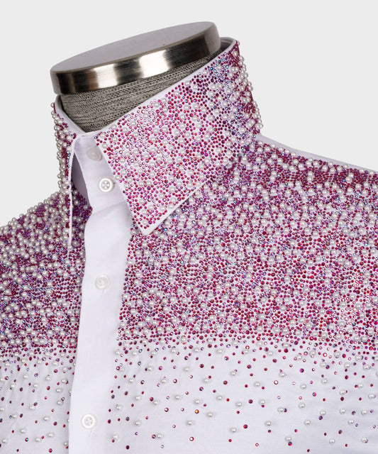“Rose Radiance” White Luxury Shirt