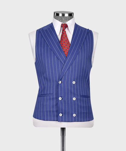 "Sapphire Sovereign" Pinstripe Suit