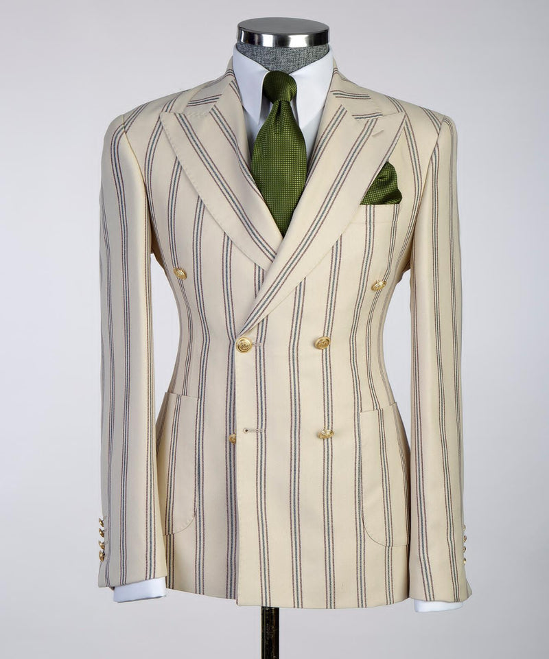 Sartoria Beige Double Breasted Suit 