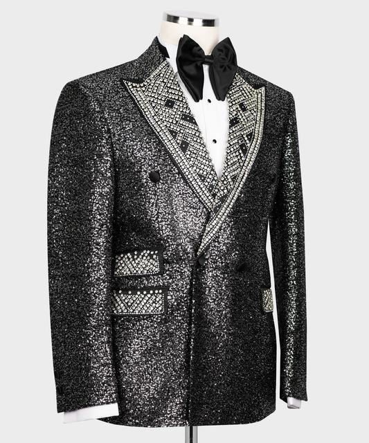 Silver Sovereign Crystal-Encrusted Tuxedo