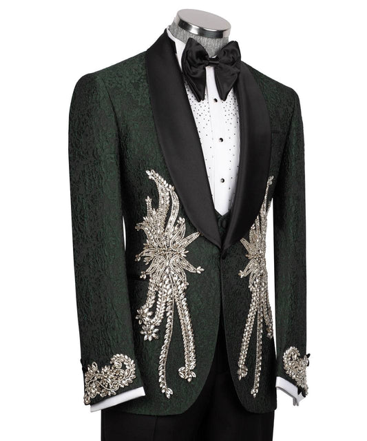 Silver on Emerald Tuxedo