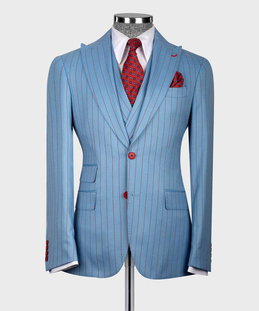 “Skyline Elegance” Pinstripe Suit