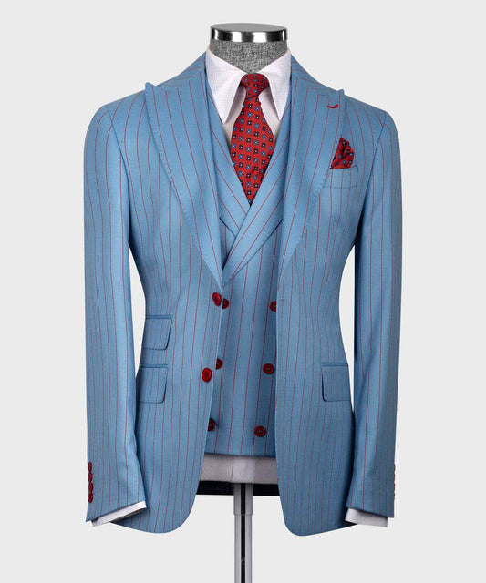 “Skyline Elegance” Pinstripe Suit