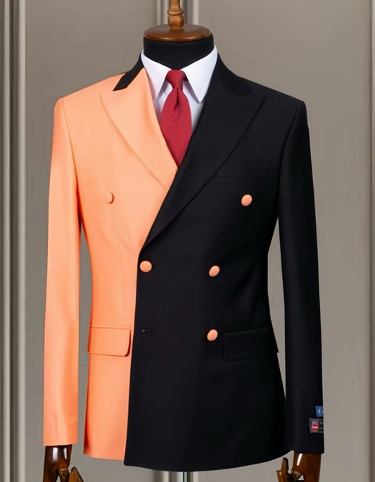 Striking Orange and Black Suit