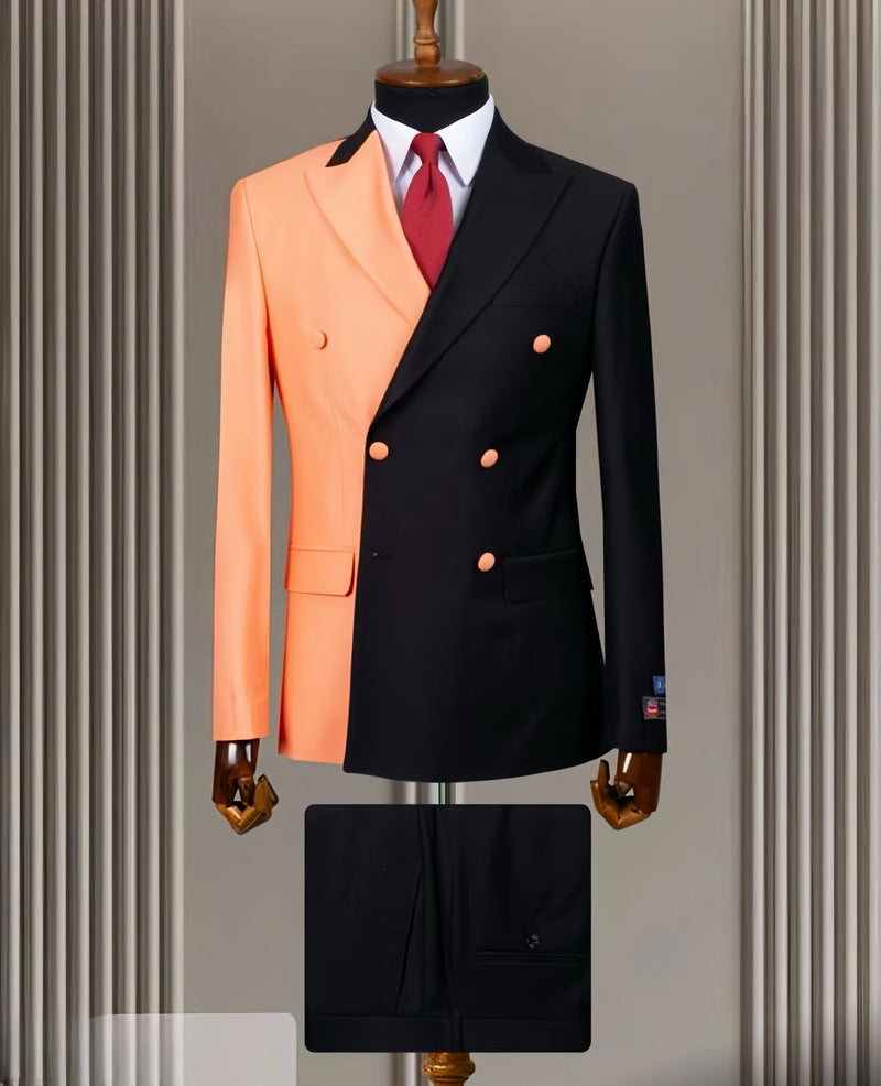 Striking Orange and Black Suit