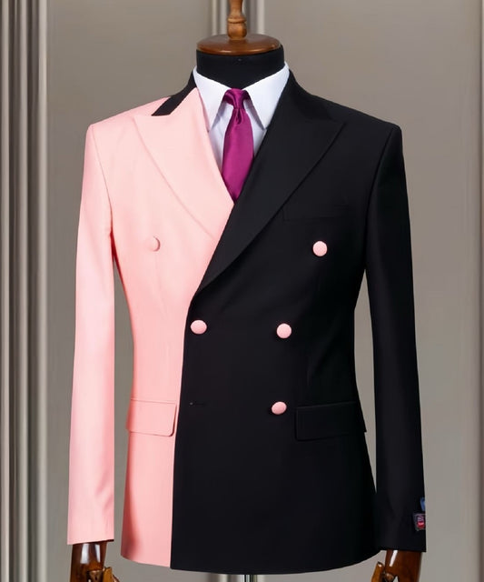 Striking Pink and Black Suit