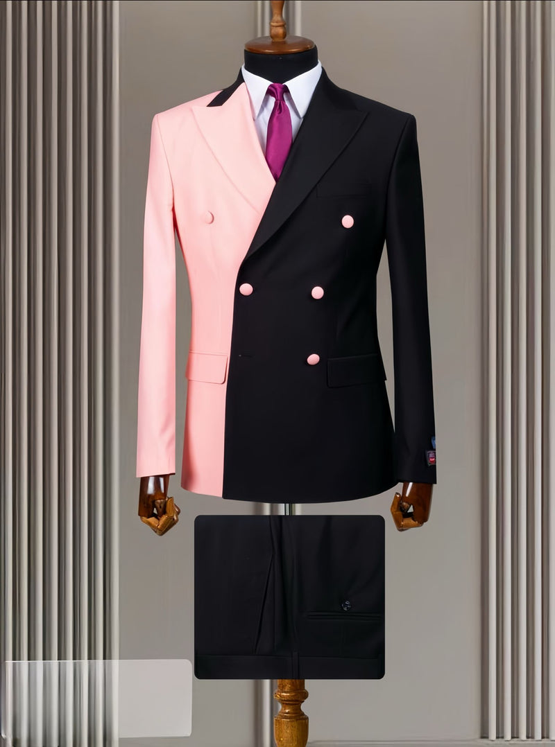 Striking Pink and Black Suit