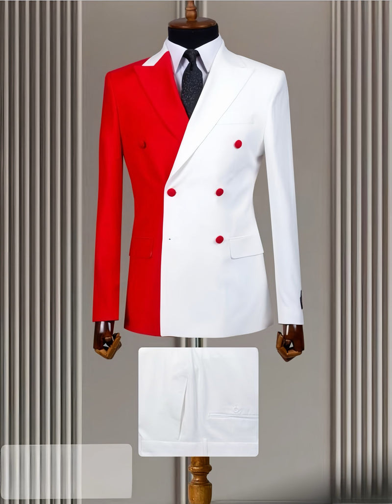 Striking Red and White Suit