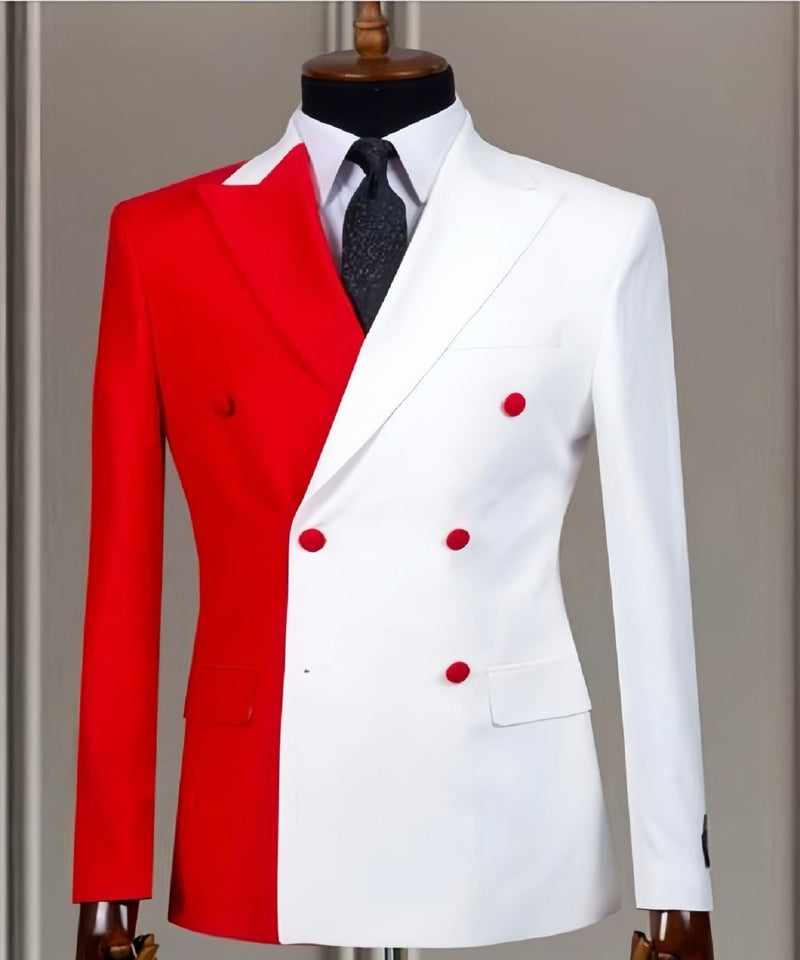 Striking Red and White Suit