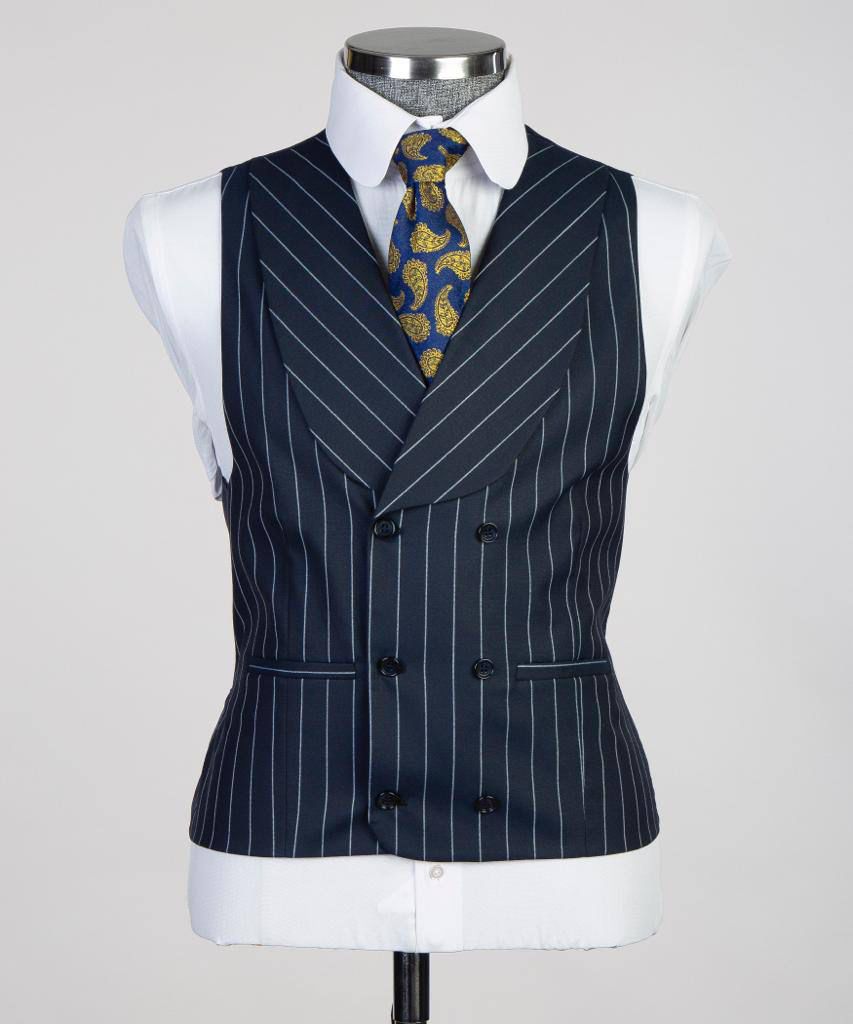 Striped Dark Blue Color Suit