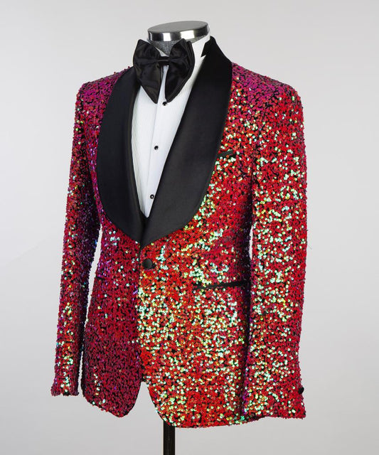 Tuxedos With Red Design Party Wear