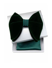 Oversize Royal Green Velvet Bow Tie