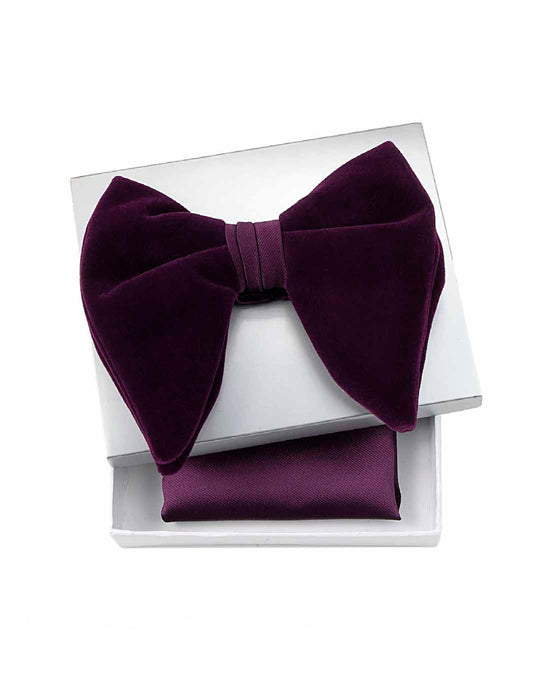 PURPLE BUTTERFLY VELVET BOW TIE 