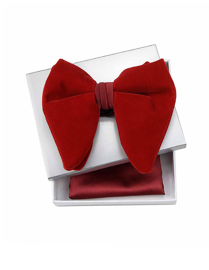 Oversize Ferrari Red Velvet Bow Tie