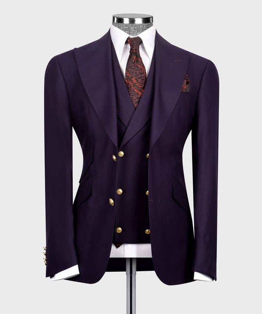 "Velvet Power" – Burgundy Double-Breasted Suit 