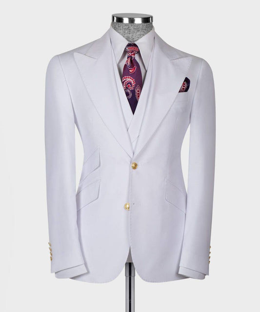 White Monarch Three-piece Suit
