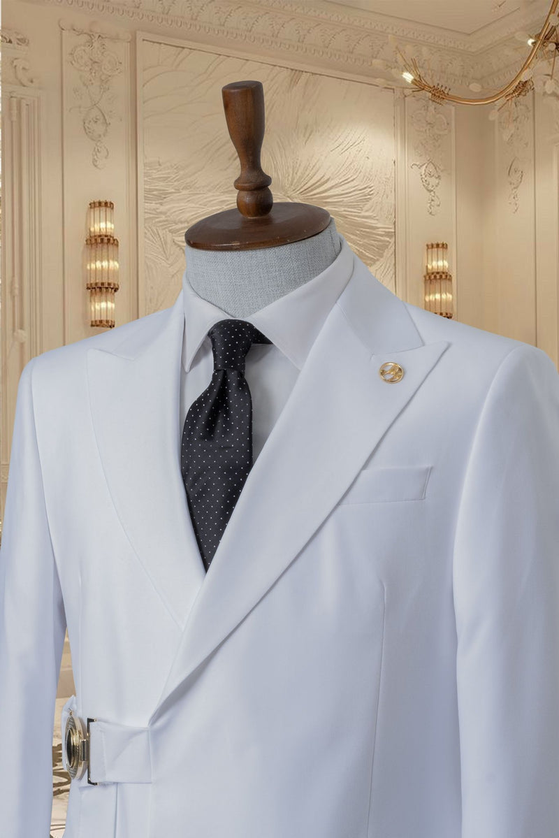 White Notched Lapel Men Suit1