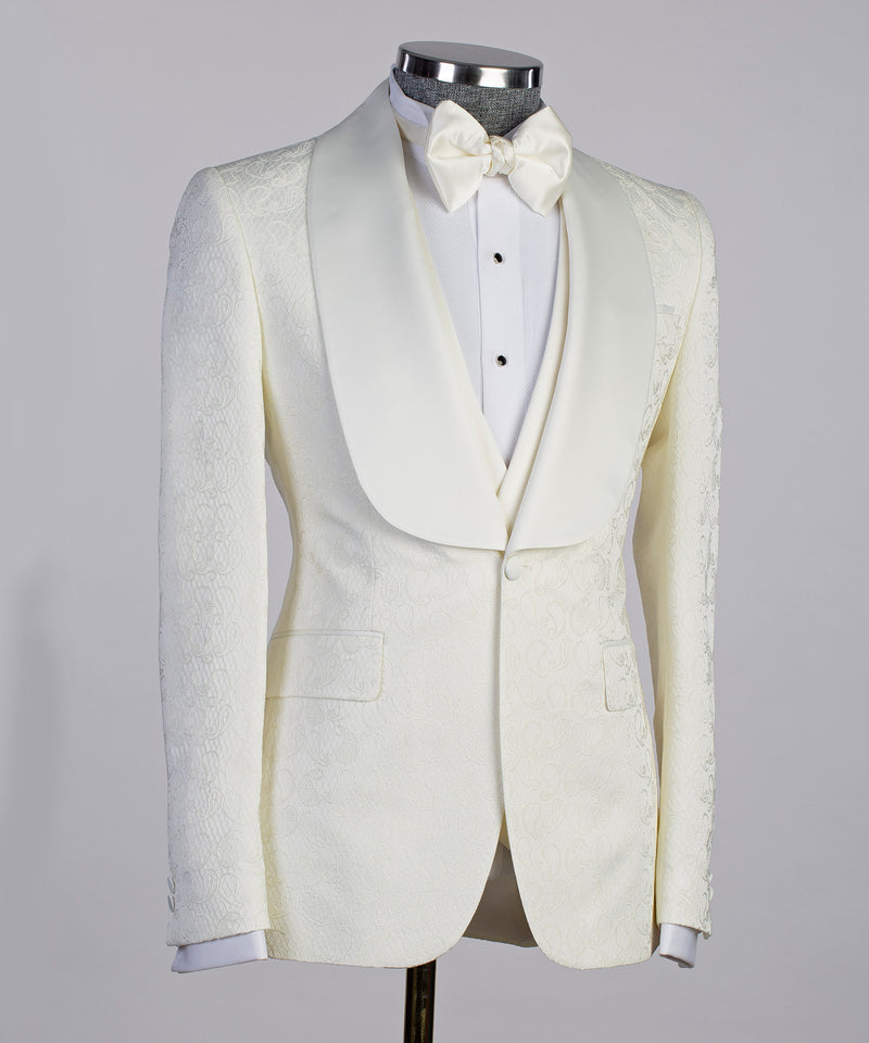 White 3 Piece Tuxedo For Men