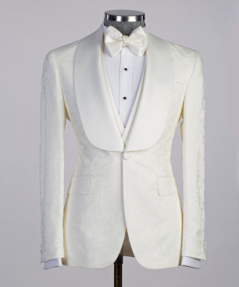 White 3 Piece Tuxedo For Men