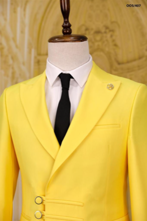 Yellow 3 Pieces Suit For Men