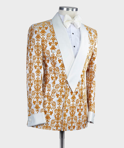 Yellow Floral Belted Tuxedo