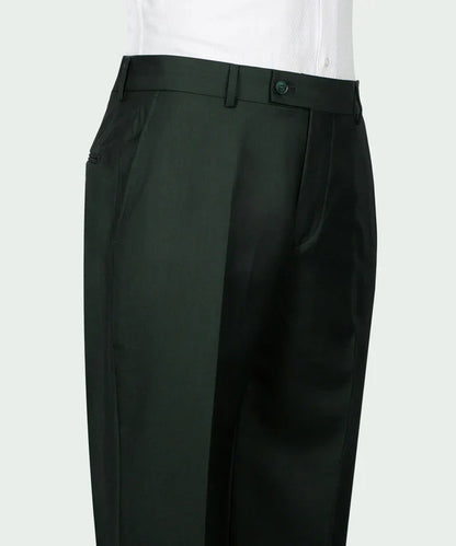 KOSS ATELIER green double breasted tuxedo trousers high waist pleated front formal pant