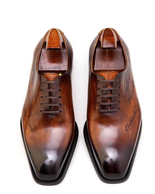 KOSS ATELIER bespoke patina leather shoes featuring a sleek design and polished finish