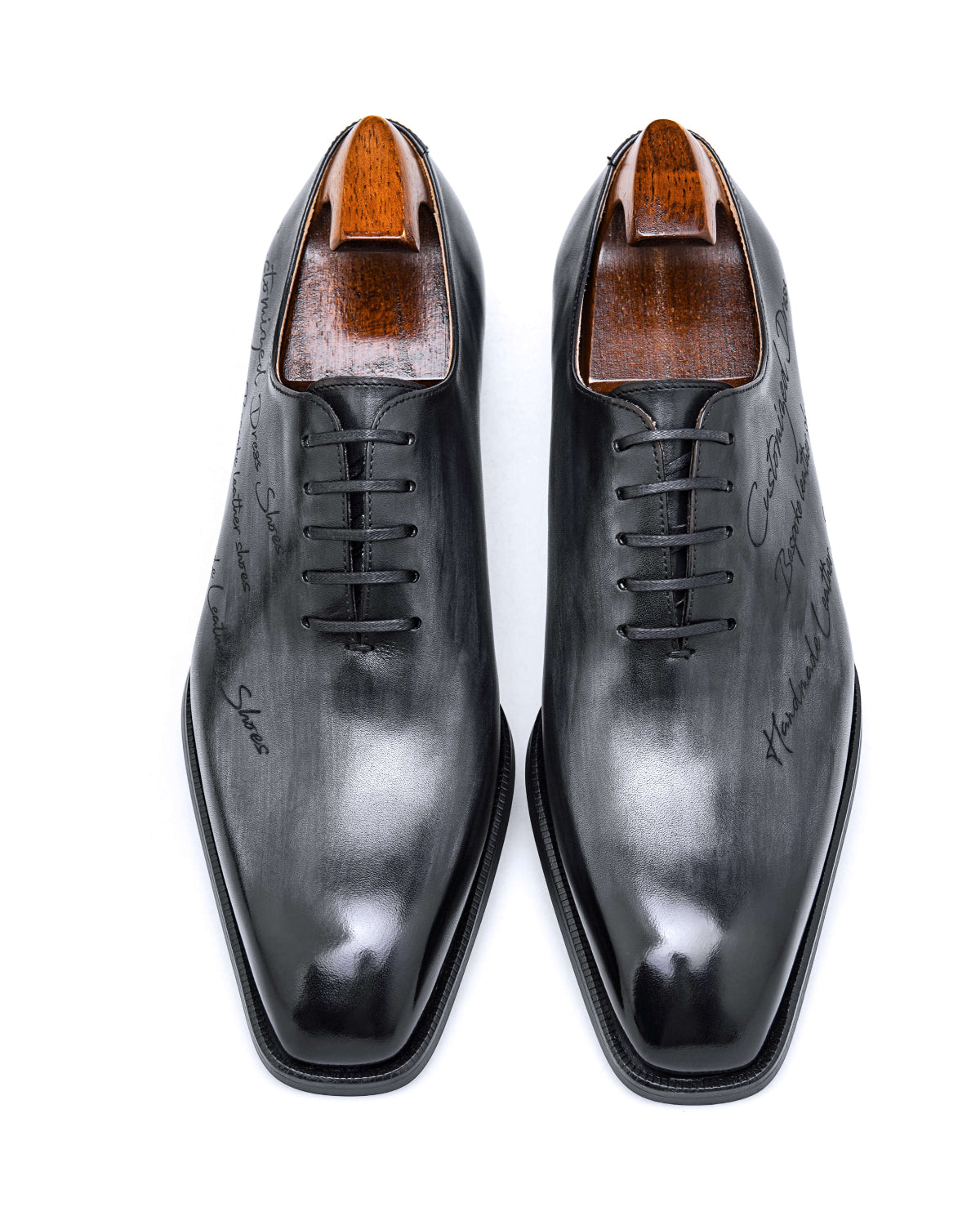 KOSS ATELIER Black Patina Dress Shoes with Elegant Design and Premium Finish